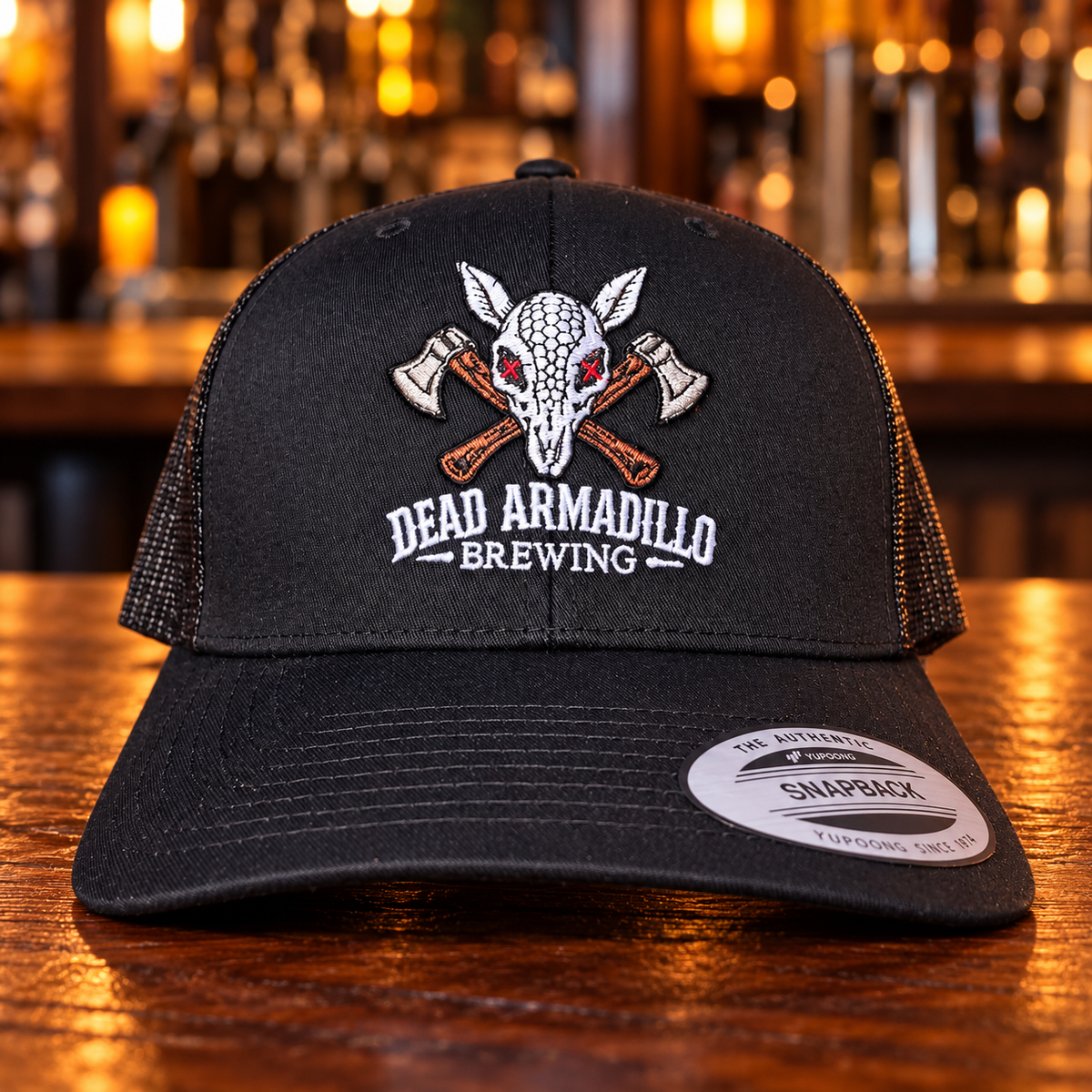 Skull and Axes Embroidered Trucker Hat