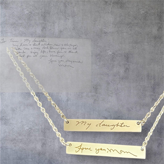 Custom Handwriting Necklace – Engraved with Your Loved One's Words